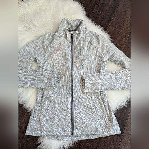 Athleta Tops - Athleta Criss Cross Hope Fitted Full Zip Up Gray Double Herringbone Jacket Sz XS